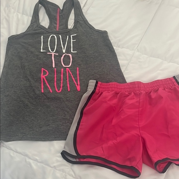 Love to Run Tank and Pink Shorts Set - Picture 1 of 5